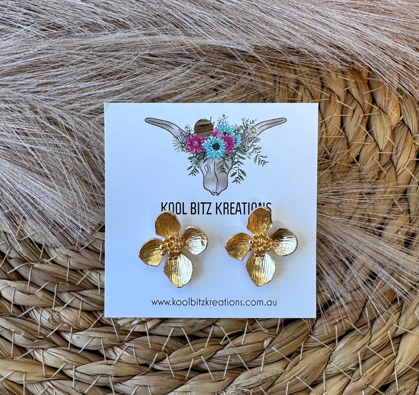 Gold Flower Stud