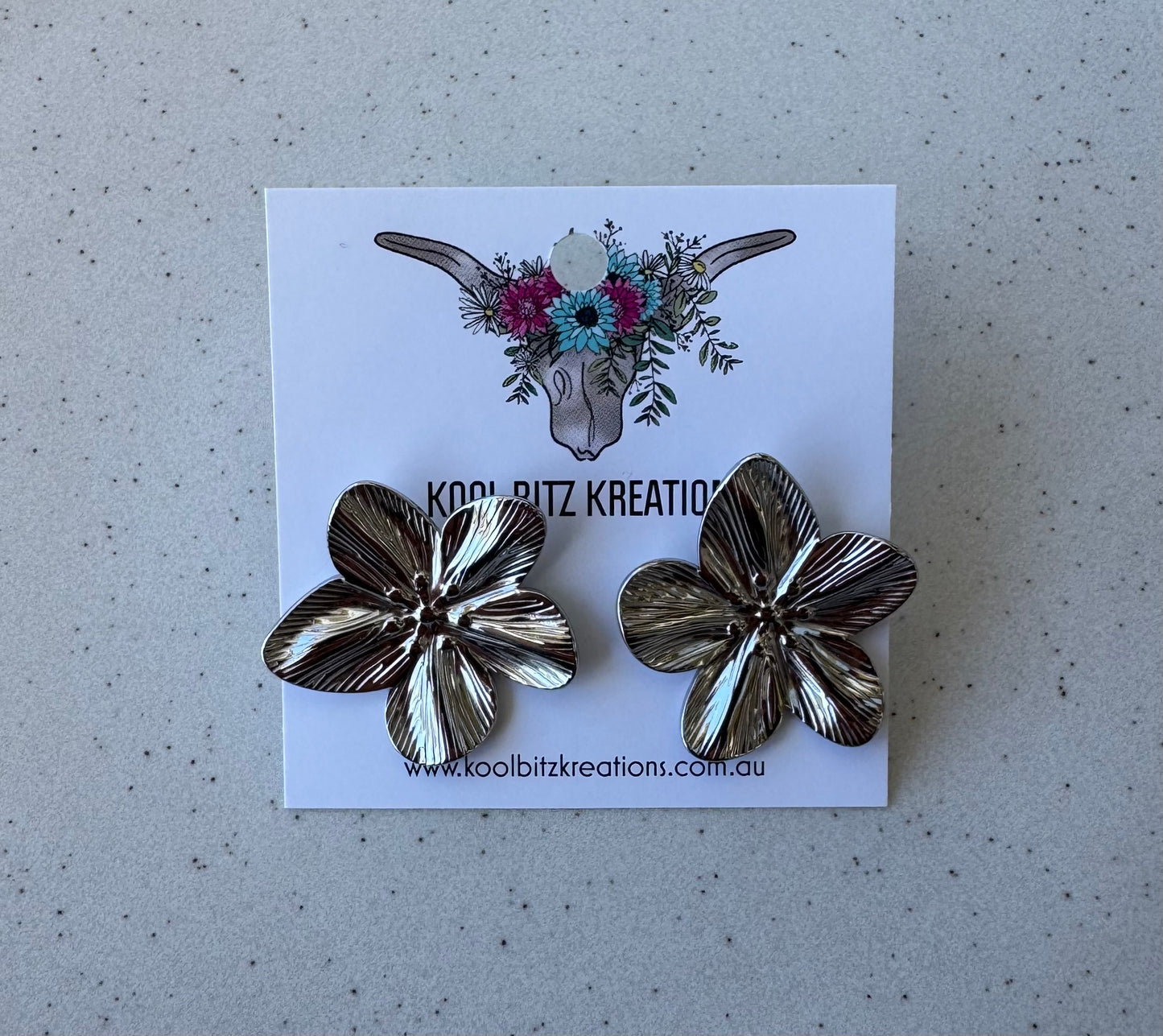 Silver Flower Stud