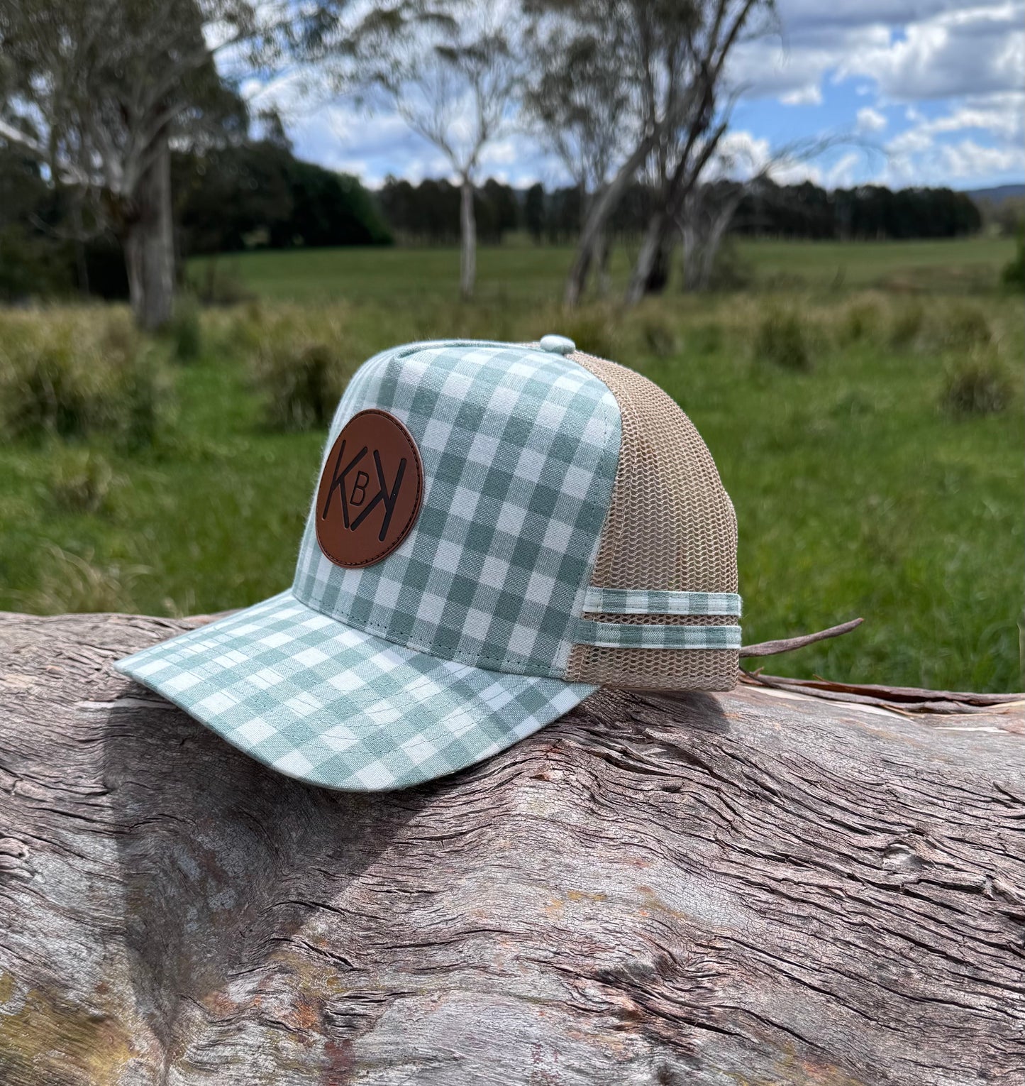 Sage Gingham KBK Cap