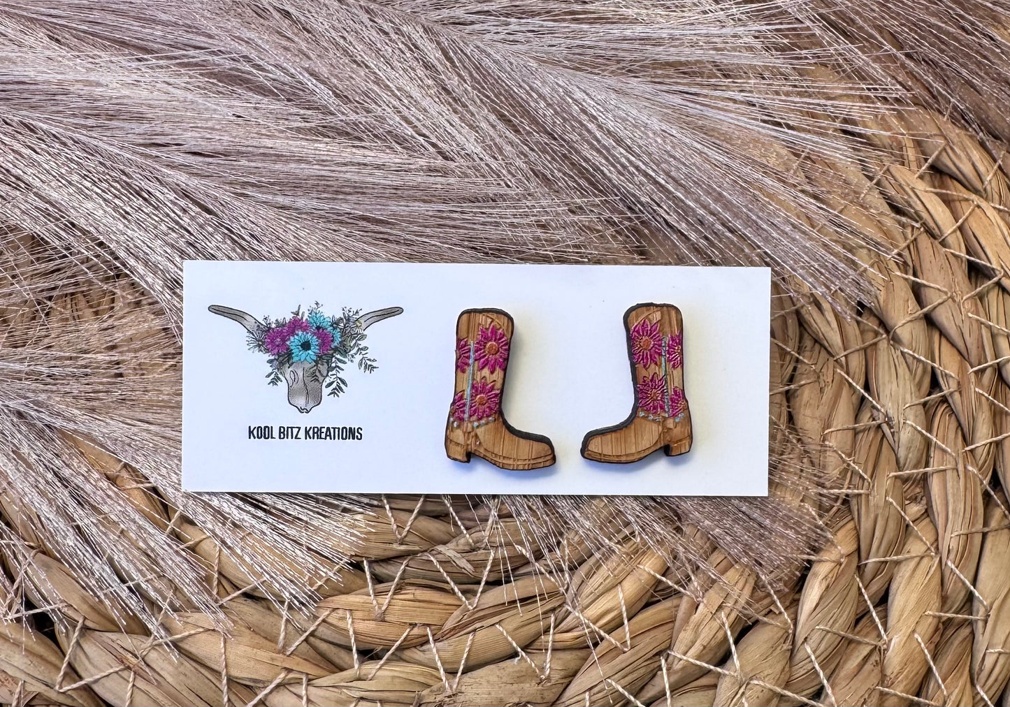 Light Pink Floral Boot Stud