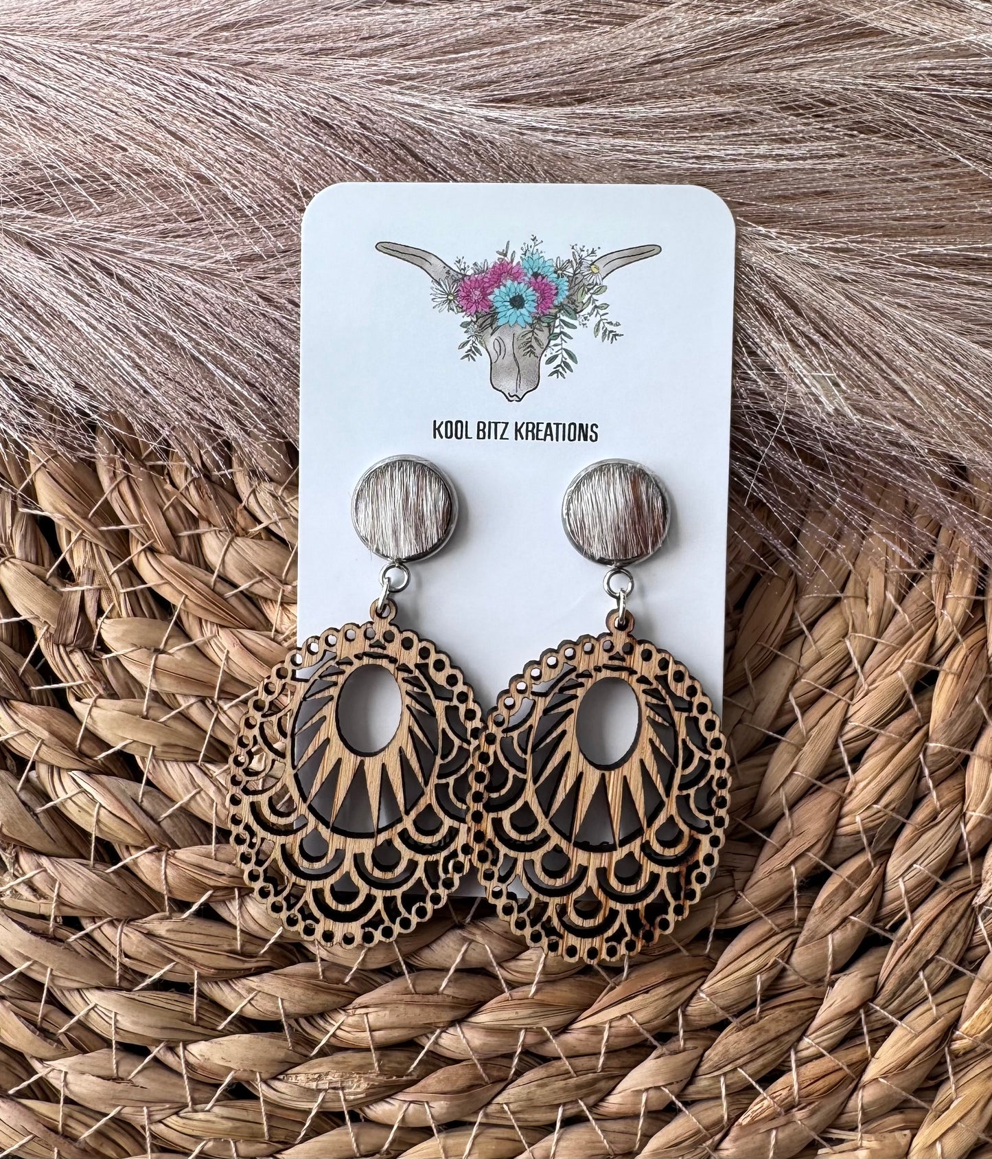 Wooden Statement Earring