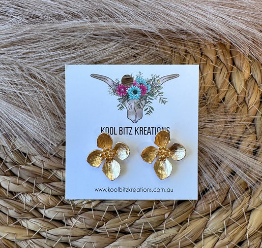 Gold Flower Stud