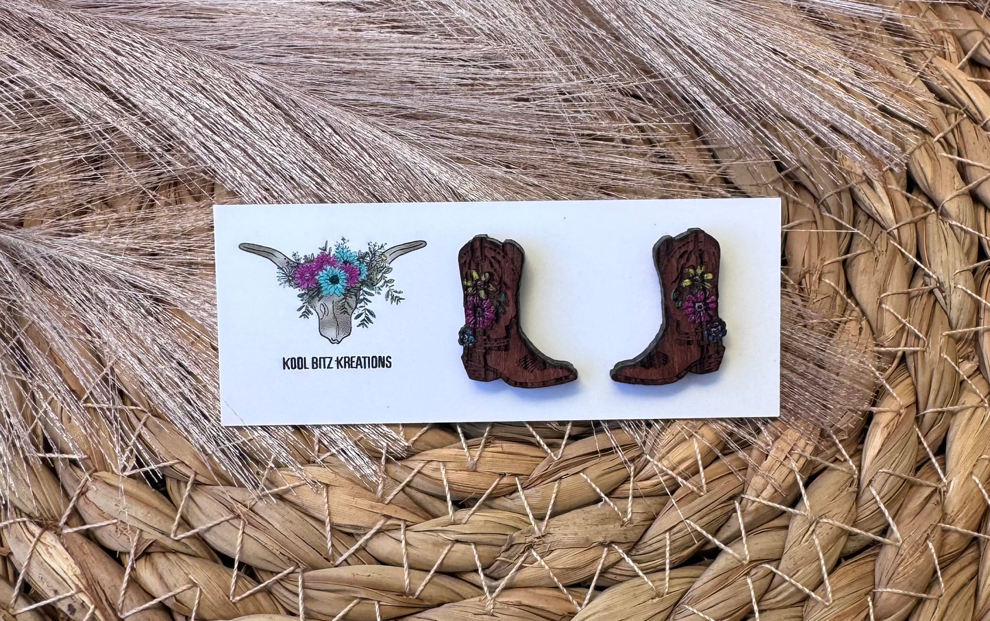 Dark Floral Boot Stud