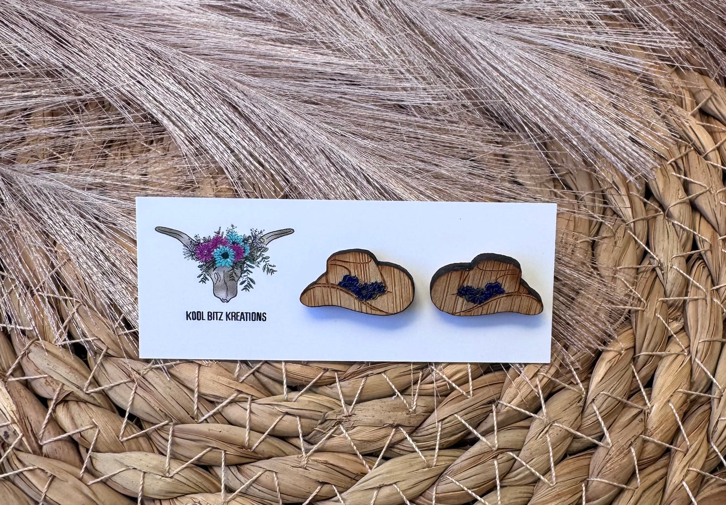 Light Blue Flower Cowboy Hat Stud