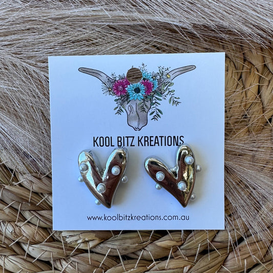 Silver Heart Stud