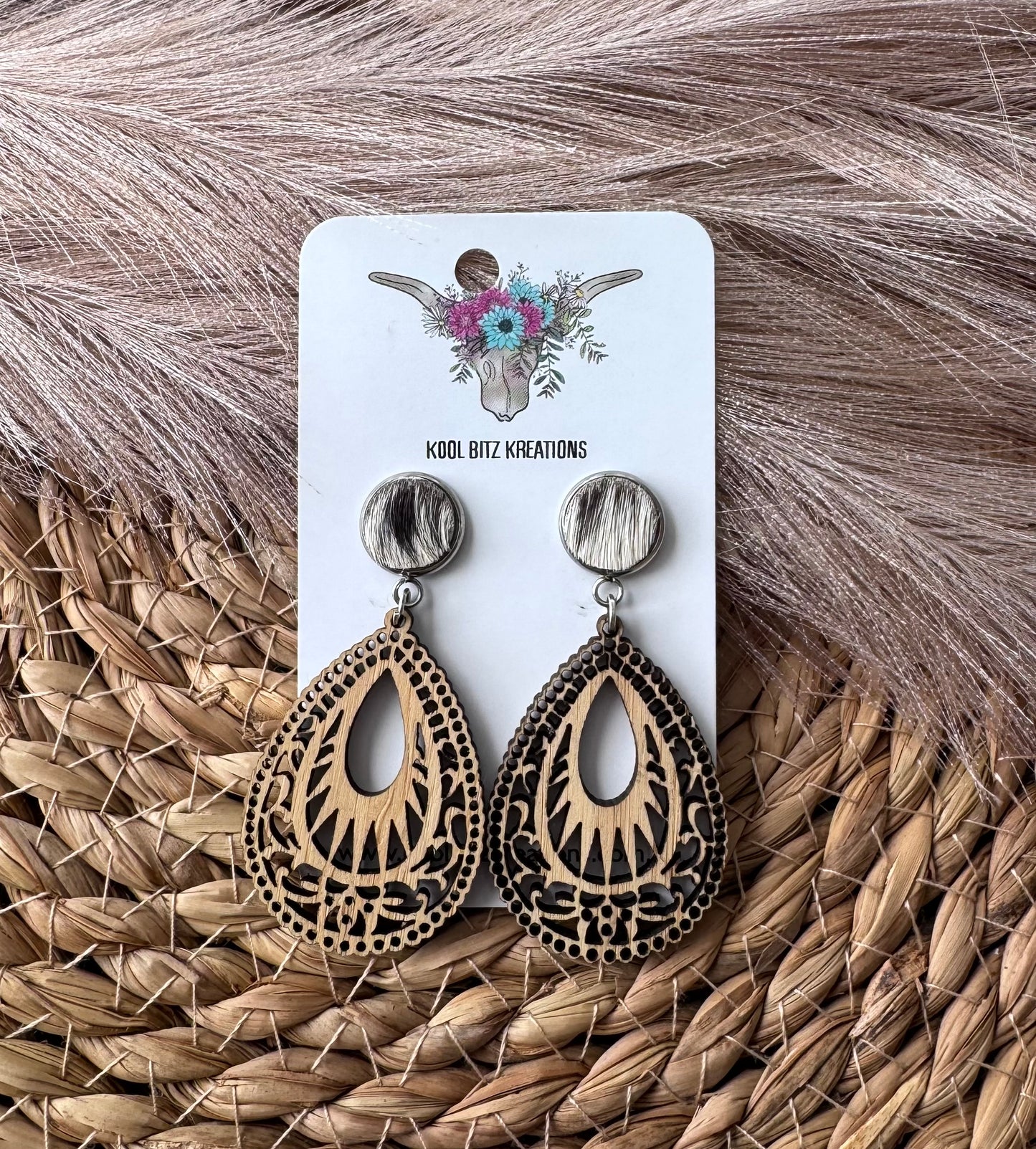 Wooden Statement Earring