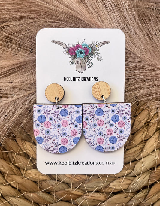 Large Paper & Wood Statement Earring