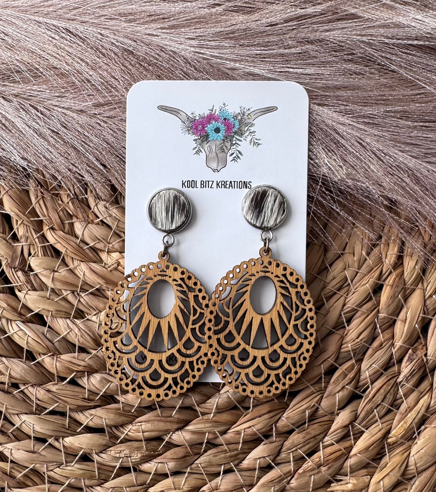 Wooden Statement Earring