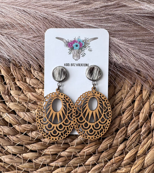 Wooden Statement Earring