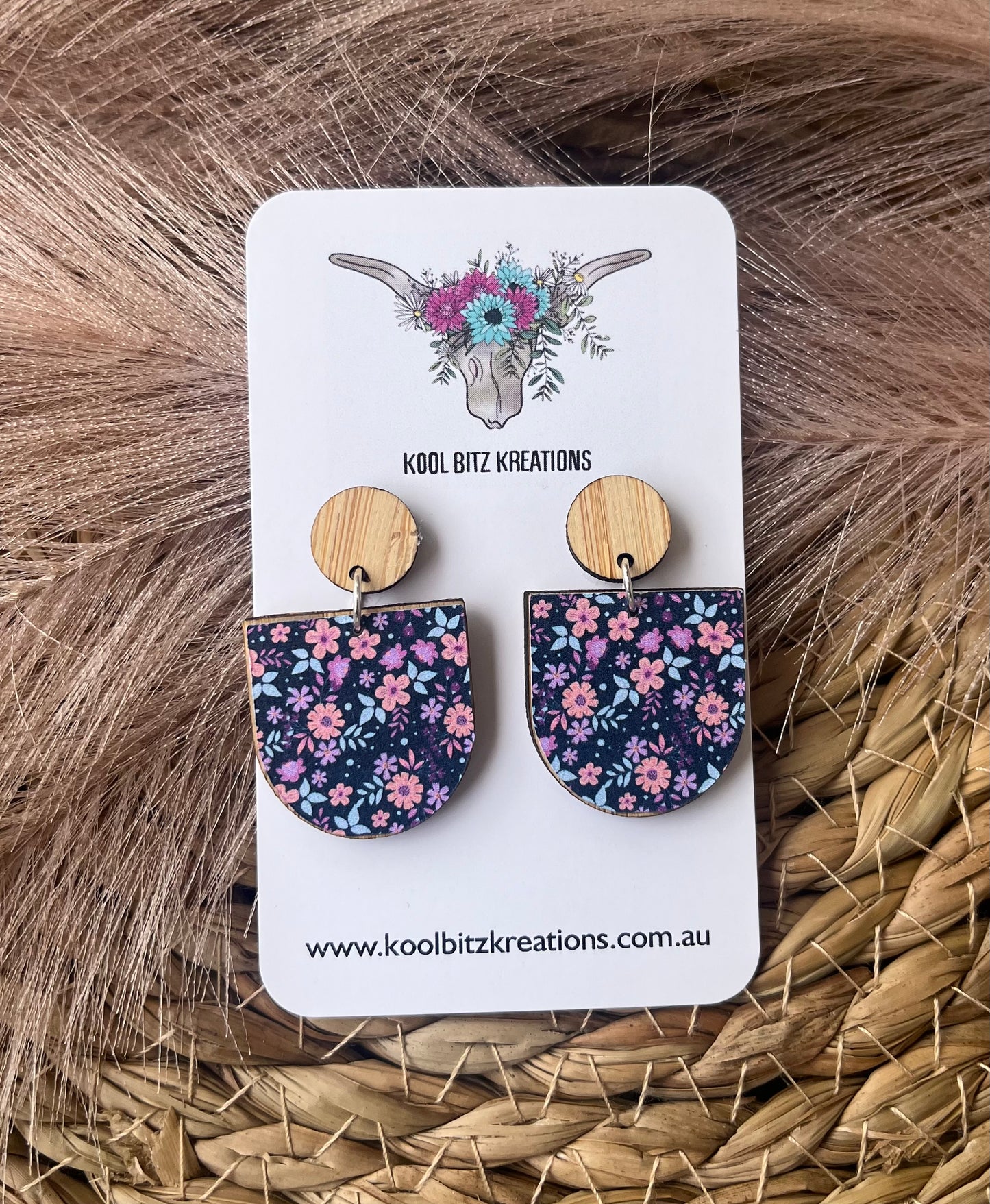 Small Paper & Wood Statement Earring