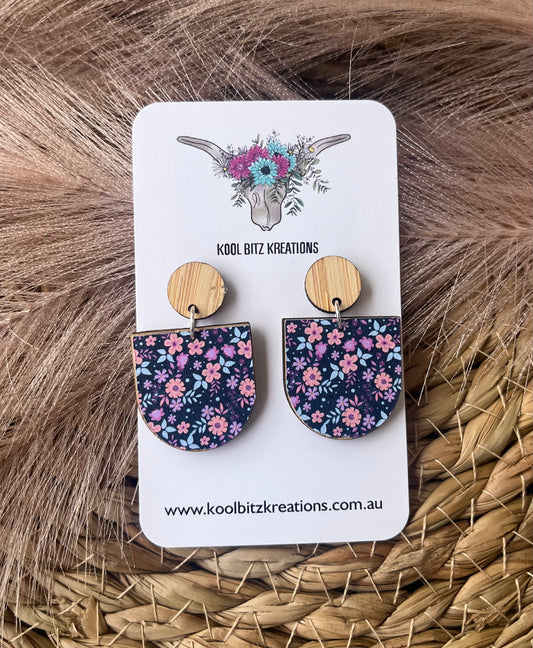 Small Paper & Wood Statement Earring