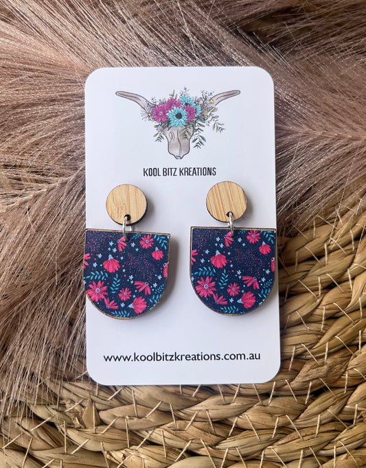 Small Paper & Wood Statement Earring