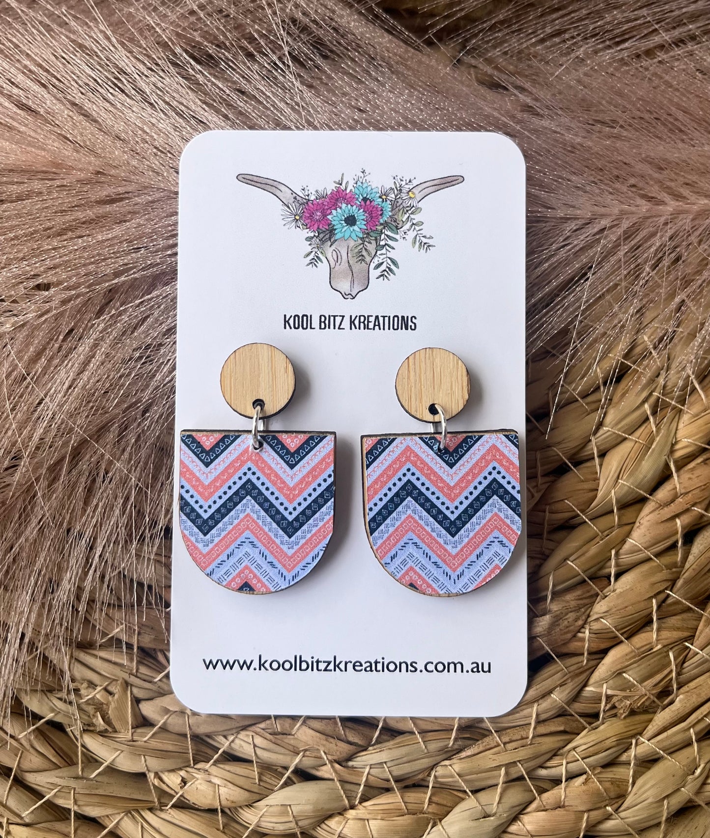 Small Paper & Wood Statement Earring