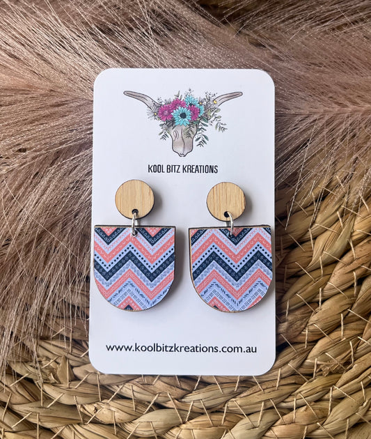 Small Paper & Wood Statement Earring