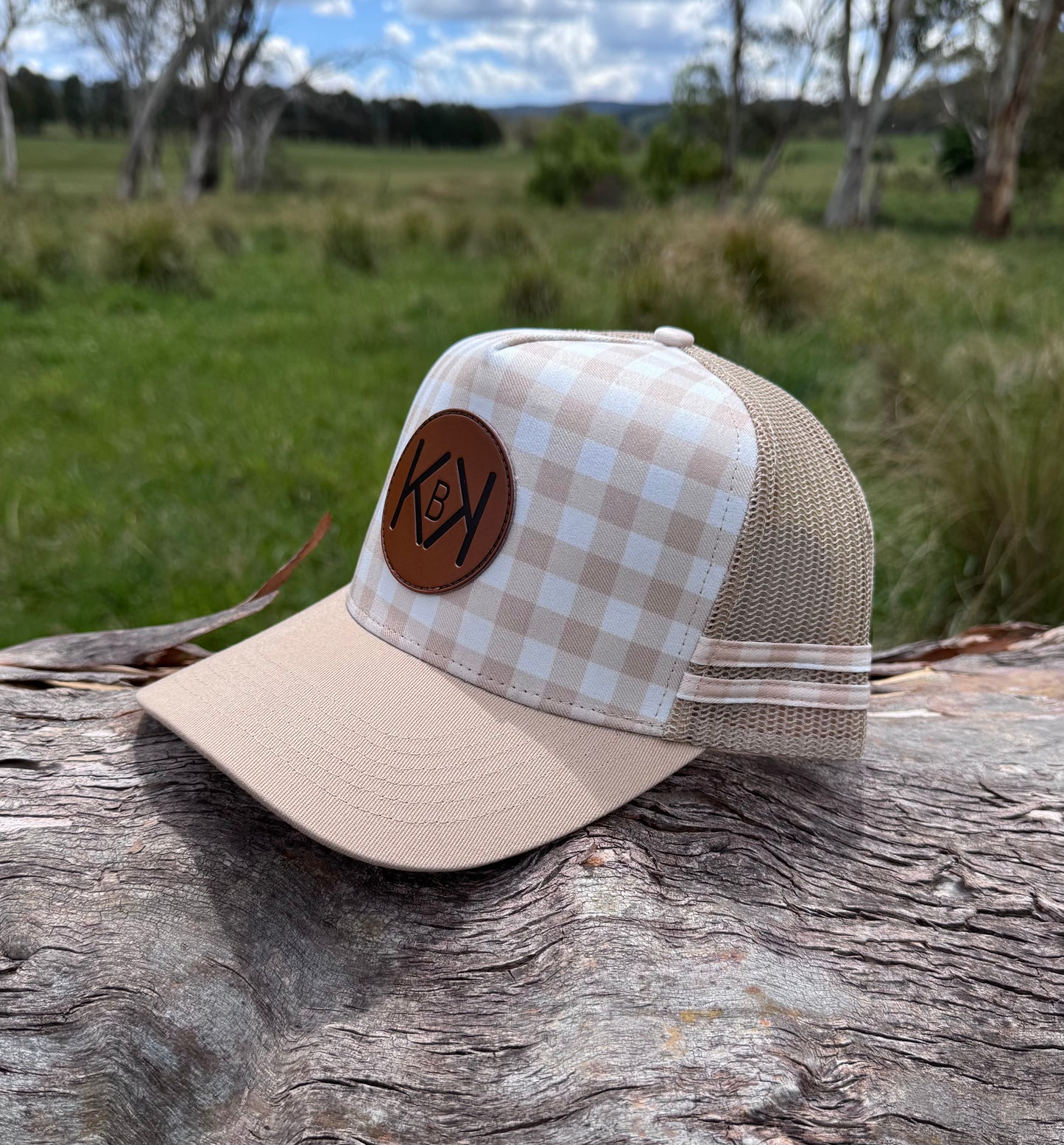 Beige Gingham KBK Cap