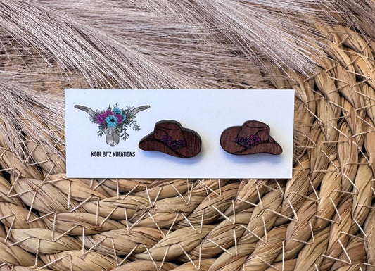 Dark Purple Flower Cowboy Hat Stud
