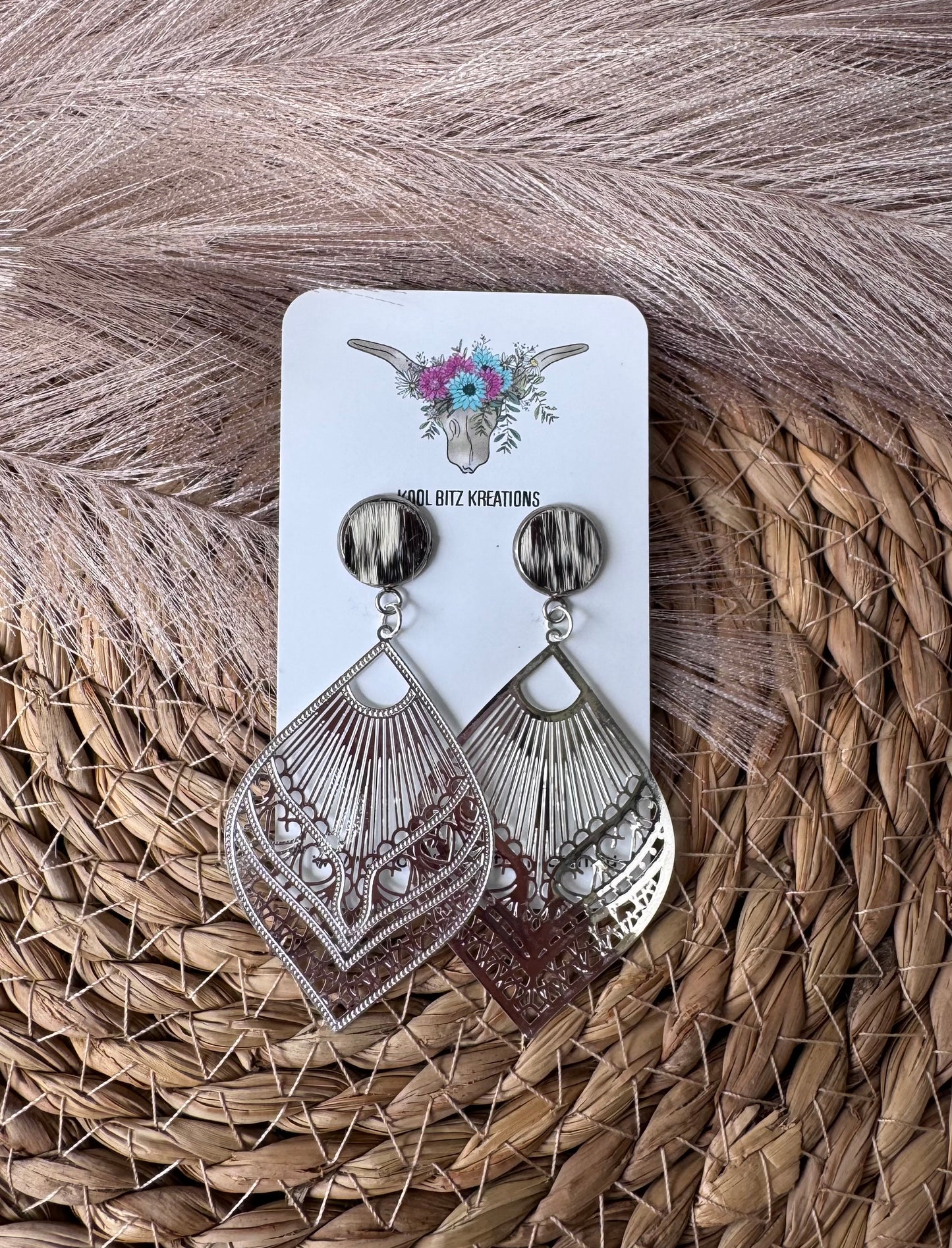Silver Metal Statement Earring