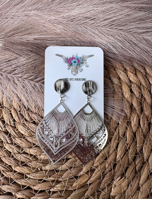 Silver Metal Statement Earring