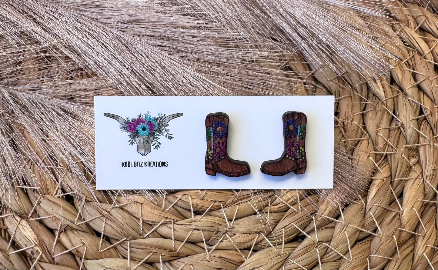 Dark  Floral Boot Stud