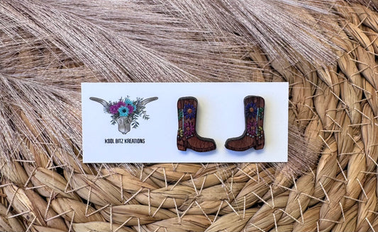 Dark  Floral Boot Stud