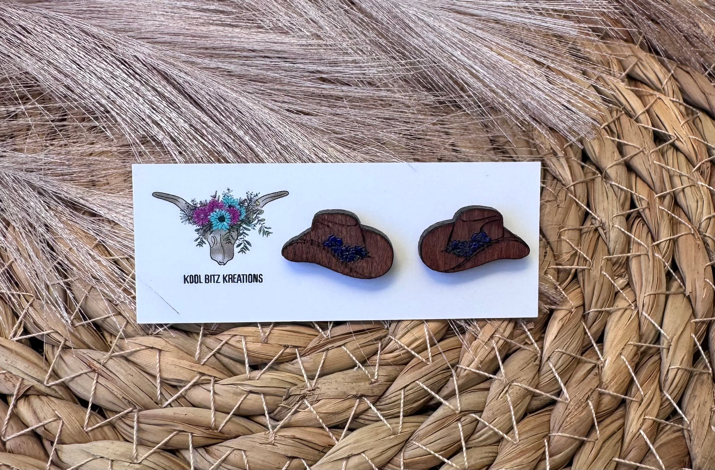 Dark Blue Flower Cowboy Hat Stud