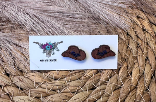 Dark Blue Flower Cowboy Hat Stud