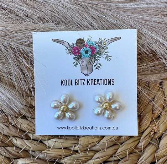 Pearl Flower Studs