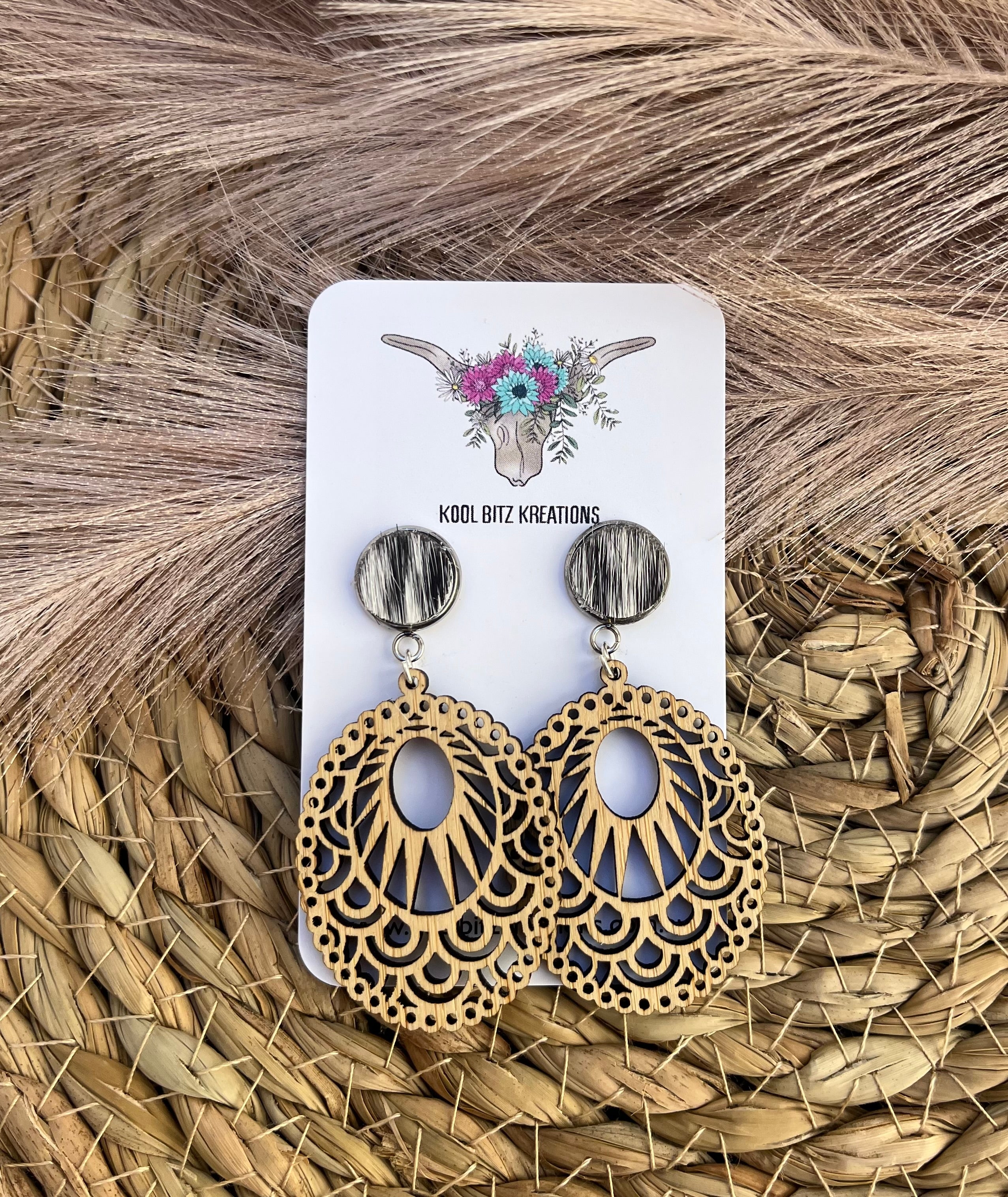 Wooden statement earrings discount