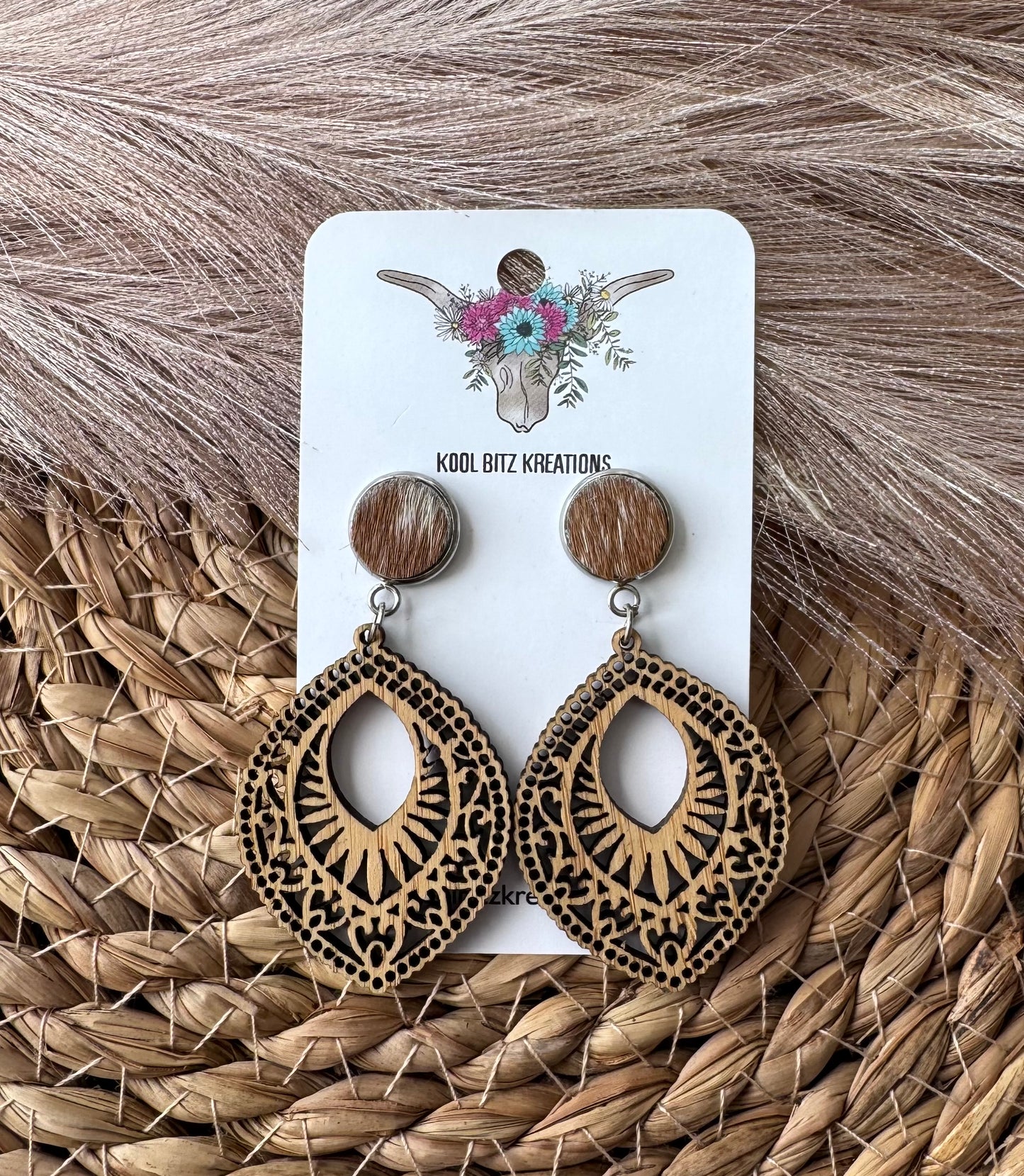 Wooden Statement Earring