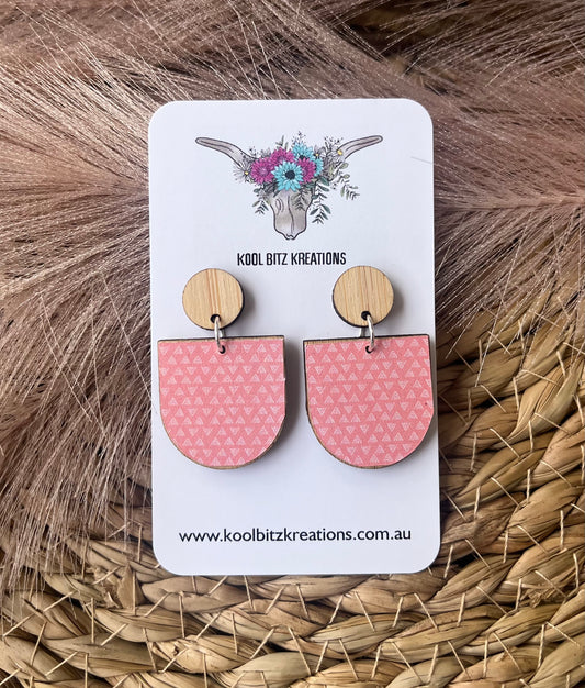 Small Paper & Wood Statement Earring
