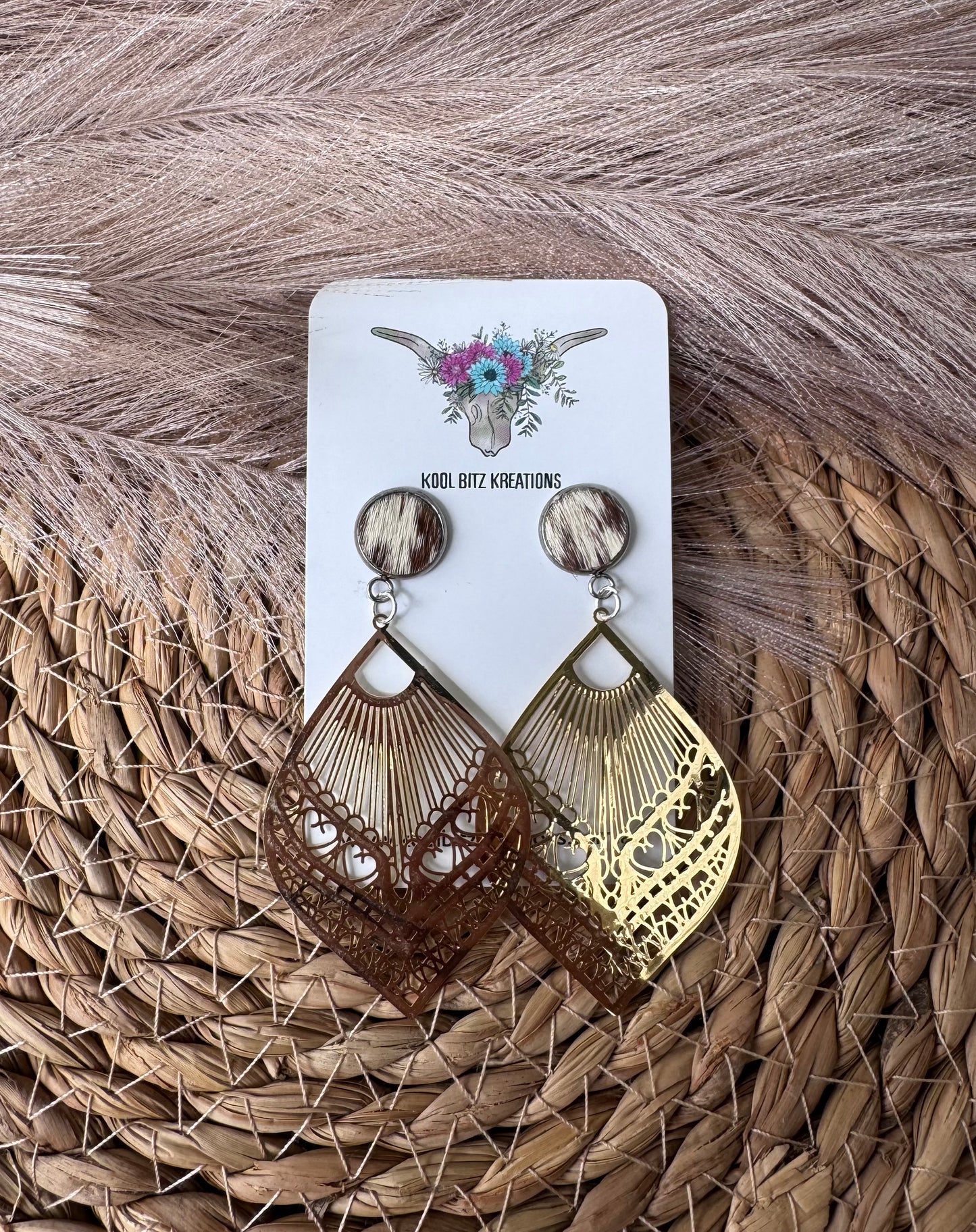 Gold Metal Statement Earring