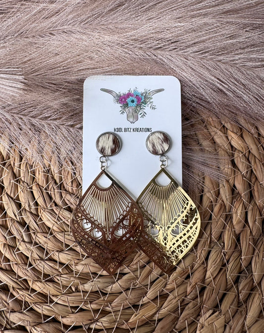 Gold Metal Statement Earring