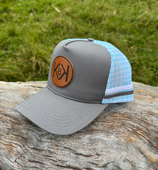 Grey & Blue Gingham Mesh KBK Cap