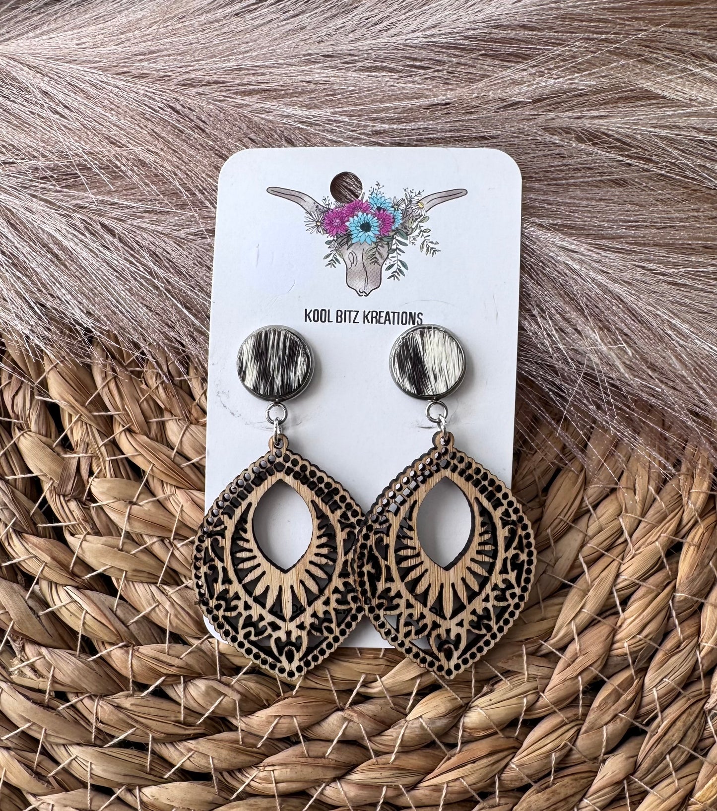 Wooden Statement Earring