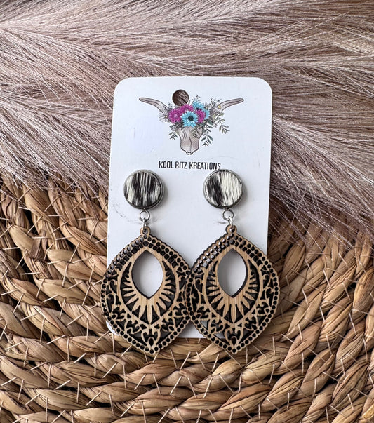 Wooden Statement Earring