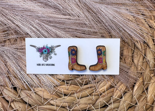 Light Floral Boot Stud