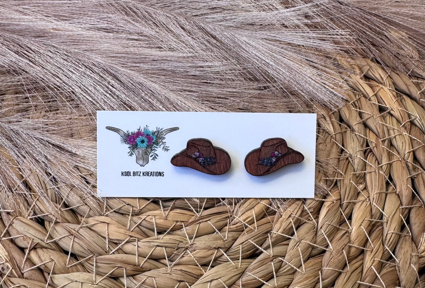 Dark Pink Flower Cowboy Hat Stud