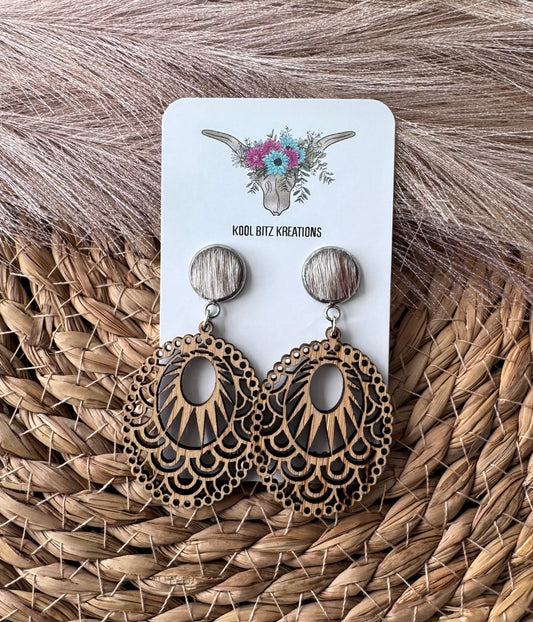 Wooden Statement Earring