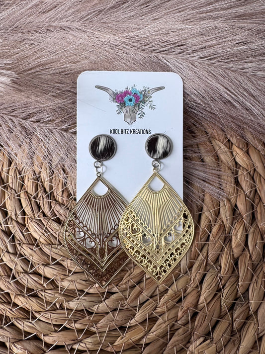 Gold Metal Statement Earring